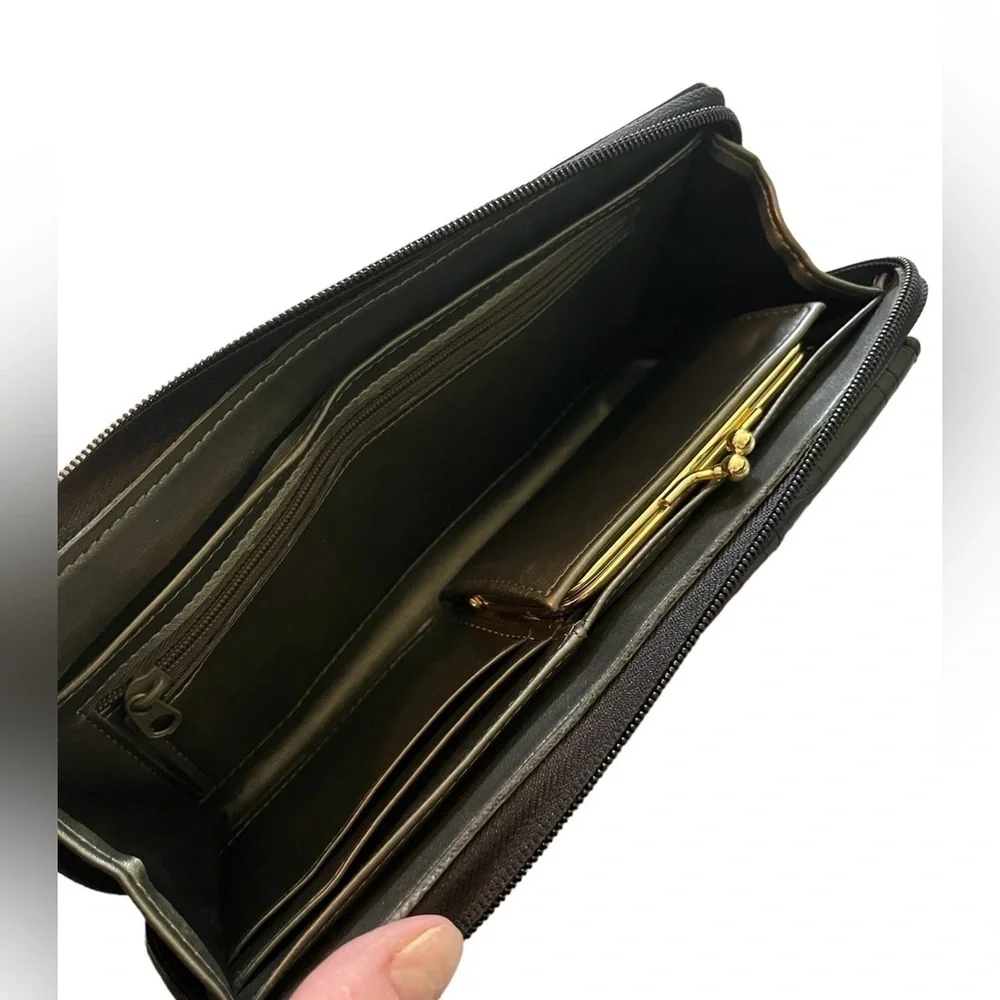 Black Leather Wristlet